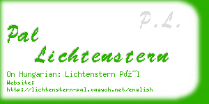 pal lichtenstern business card